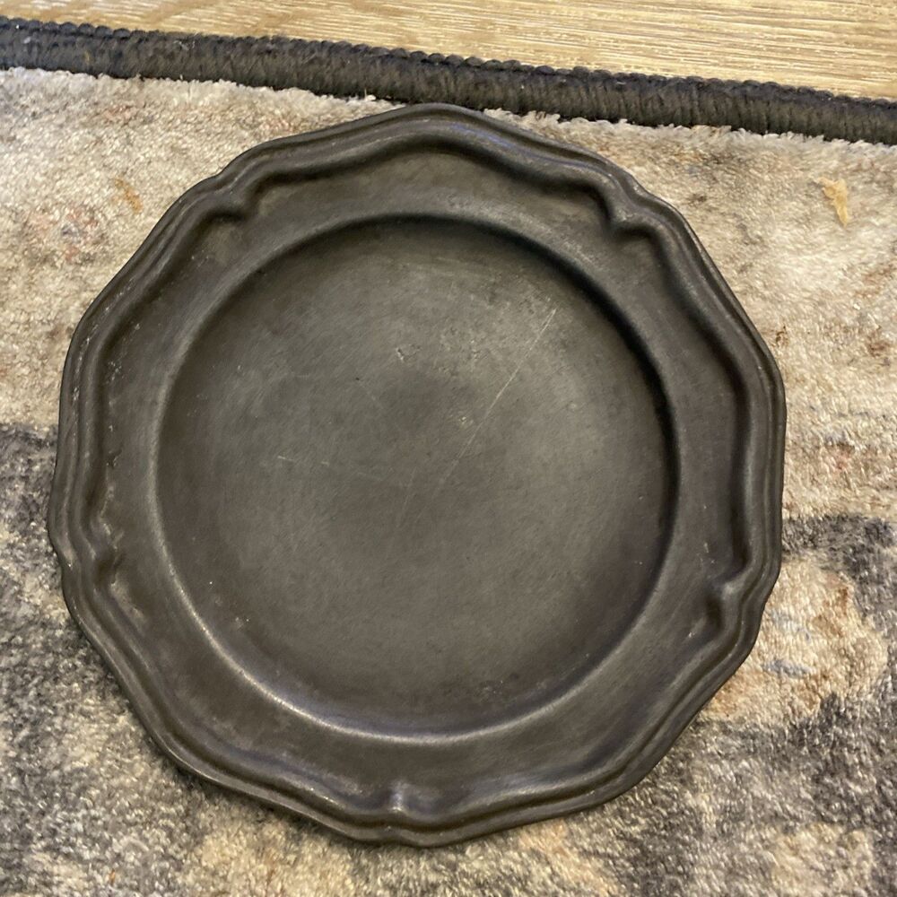Crown Castle Pewter Bread Plate 6 1/4" Queen Anne Primitive Replacement Dish USA